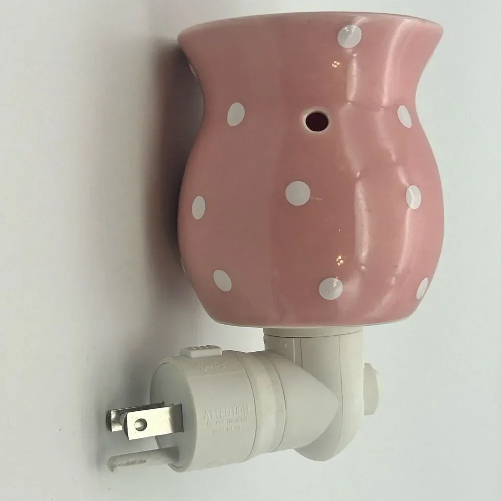 Scentsy Gumdrop Pink Polka Dot Mini Plug-In Wax Warmer Night Light (Retired)